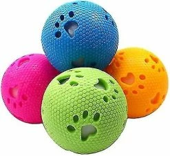 Unbranded Dog Squeaky Ball Rubber: Réutilisable Soft Pet Interactive Toy Dog Chew Toy Pour Animal De Compagnie Petit Moyen Grand Accueil