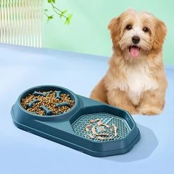 Alisili Dog Slow Feeder Bowl & Lick Mat Slow Feed Dog Bowl Boredom Reducer Pet Food Puzzle And Water Bowl Set For Puppy Small Medium -nourriture pour chien boutique 811141217 max