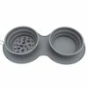 Alisili Pet Travel Bowl Collapsible Portable Slow Feeder Dog Bowl Foldable Silicone Cat Food Water Bowl Double Mat Outdoor Pet Supplies