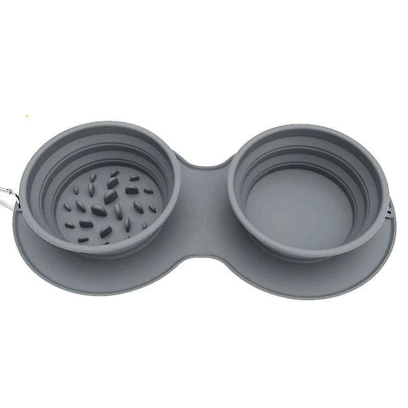 Alisili Pet Travel Bowl Collapsible Portable Slow Feeder Dog Bowl Foldable Silicone Cat Food Water Bowl Double Mat Outdoor Pet Supplies 1 Alisili Pet Travel Bowl Collapsible Portable Slow Feeder Dog Bowl Foldable Silicone Cat Food Water Bowl Double Mat Outdoor Pet Supplies
