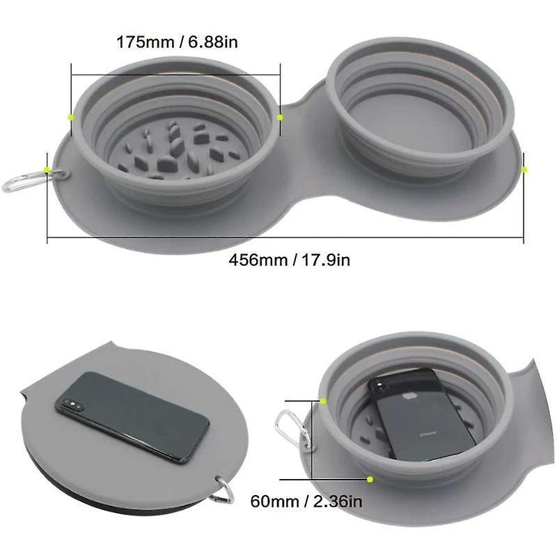 Alisili Pet Travel Bowl Collapsible Portable Slow Feeder Dog Bowl Foldable Silicone Cat Food Water Bowl Double Mat Outdoor Pet Supplies 2 Alisili Pet Travel Bowl Collapsible Portable Slow Feeder Dog Bowl Foldable Silicone Cat Food Water Bowl Double Mat Outdoor Pet Supplies – Image 2