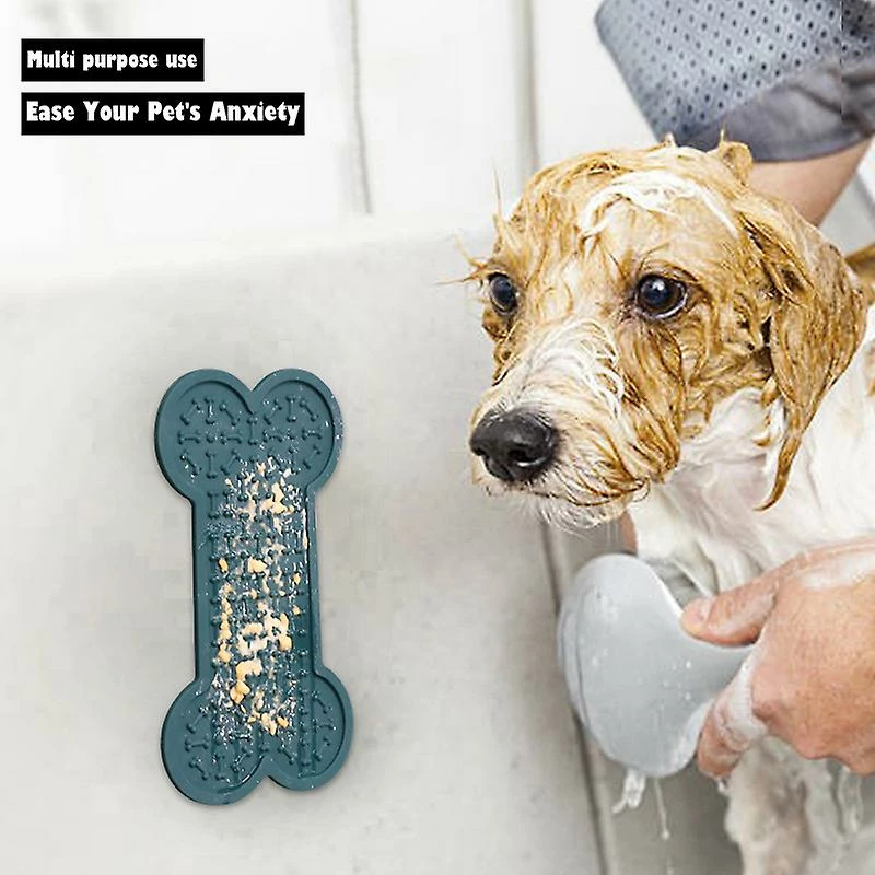 Alisili Bone-shaped Pet Dog Slow Feeders Lick Mat, Boredom Anxiety Reducer Fun Alternative To Slow Feed Bowl Cat Dog Silicone Lick Pad 3 Alisili Bone-shaped Pet Dog Slow Feeders Lick Mat, Boredom Anxiety Reducer Fun Alternative To Slow Feed Bowl Cat Dog Silicone Lick Pad – Image 3