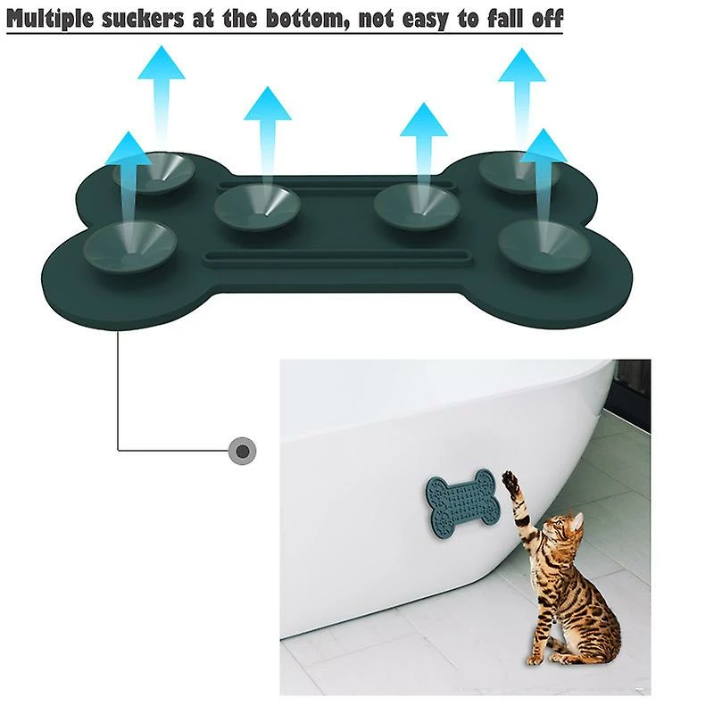 Alisili Bone-shaped Pet Dog Slow Feeders Lick Mat, Boredom Anxiety Reducer Fun Alternative To Slow Feed Bowl Cat Dog Silicone Lick Pad 5 Alisili Bone-shaped Pet Dog Slow Feeders Lick Mat, Boredom Anxiety Reducer Fun Alternative To Slow Feed Bowl Cat Dog Silicone Lick Pad – Image 5
