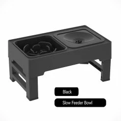 Alisili 4-height-adjustable Dog Raised Feeder Stand Food Slow Feeding Bowls Stainless Steel Water Bowl For Small Large Dogs Pet Supplies