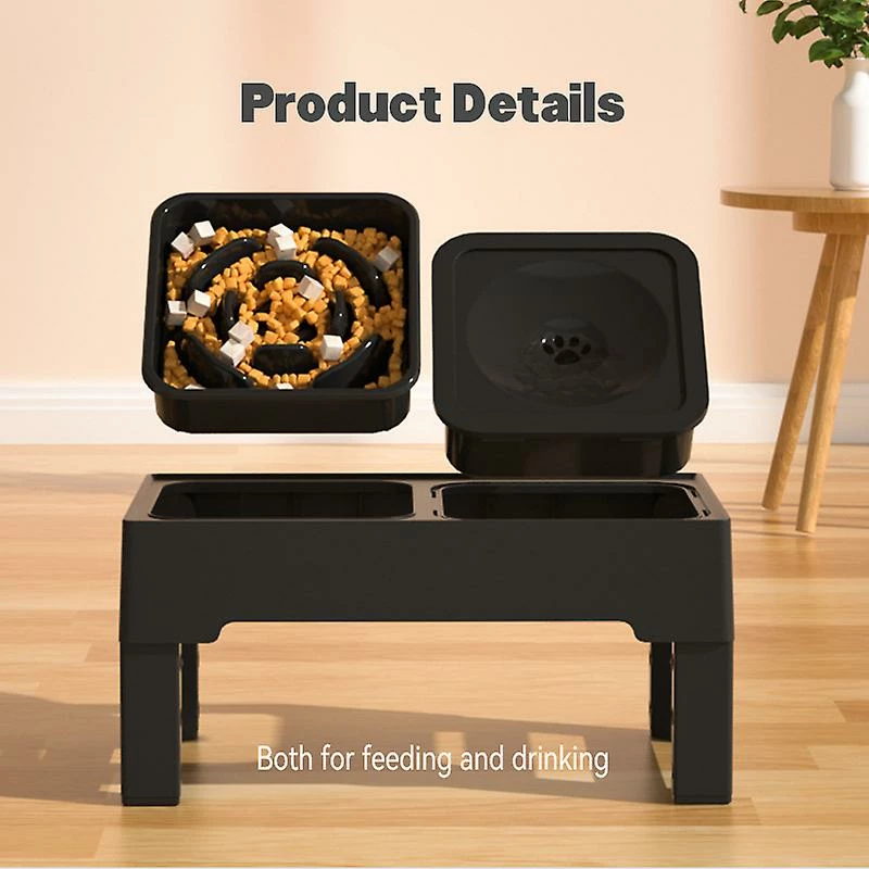 Alisili 4-height-adjustable Dog Raised Feeder Stand Food Slow Feeding Bowls Stainless Steel Water Bowl For Small Large Dogs Pet Supplies 2 Alisili 4-height-adjustable Dog Raised Feeder Stand Food Slow Feeding Bowls Stainless Steel Water Bowl For Small Large Dogs Pet Supplies â Image 2
