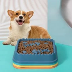 Alisili Square Pet Slow Food Fishbone Cat Bowl Slow Food Bowl Anti-choking Non-slip Dog Bowl Single Dog Bowl Plastic Small Medium Dog -nourriture pour chien boutique 811143187 max