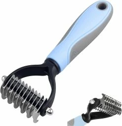 Unbranded Peat Grooming Hair Removal Comb Double-face Tooth Blade Dog Undercoat Comb Pet Rake Comb Dog Cat Remove Loose Underpoat