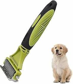 Unbranded Pet Grooming Hair Removal Peigne Dog Cat Grooming Tool Kit Double Side Lames Dentaires Brosse à Outils D’épilation Enlève Les Tapis Et Les Manteaux Enchevêtrés Pour Chiens Chat