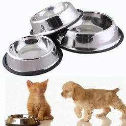Unbranded Farfi 1 Pc En Acier Inoxydable Durable Pet Dog Cat Feeding Food Non Slip Bowl Dish -nourriture pour chien boutique 814234933 max