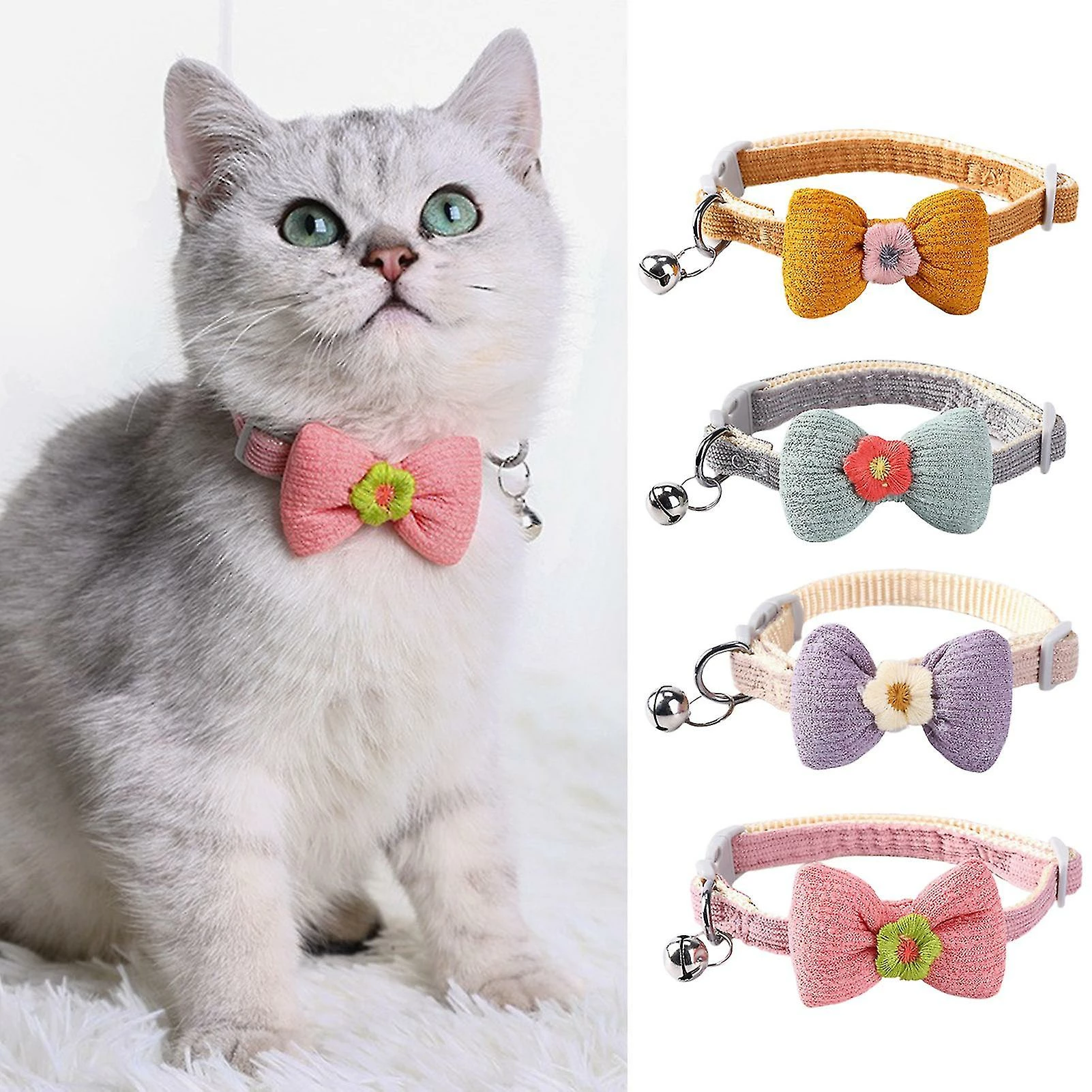 Unbranded Farfi Kitten Collar Lovely Bow Decor Daily Dress Up Neck Jewelry Pet Neck Accessory Small Dog Collar Avec Bell For Party 2 Unbranded Farfi Kitten Collar Lovely Bow Decor Daily Dress Up Neck Jewelry Pet Neck Accessory Small Dog Collar Avec Bell For Party – Image 2