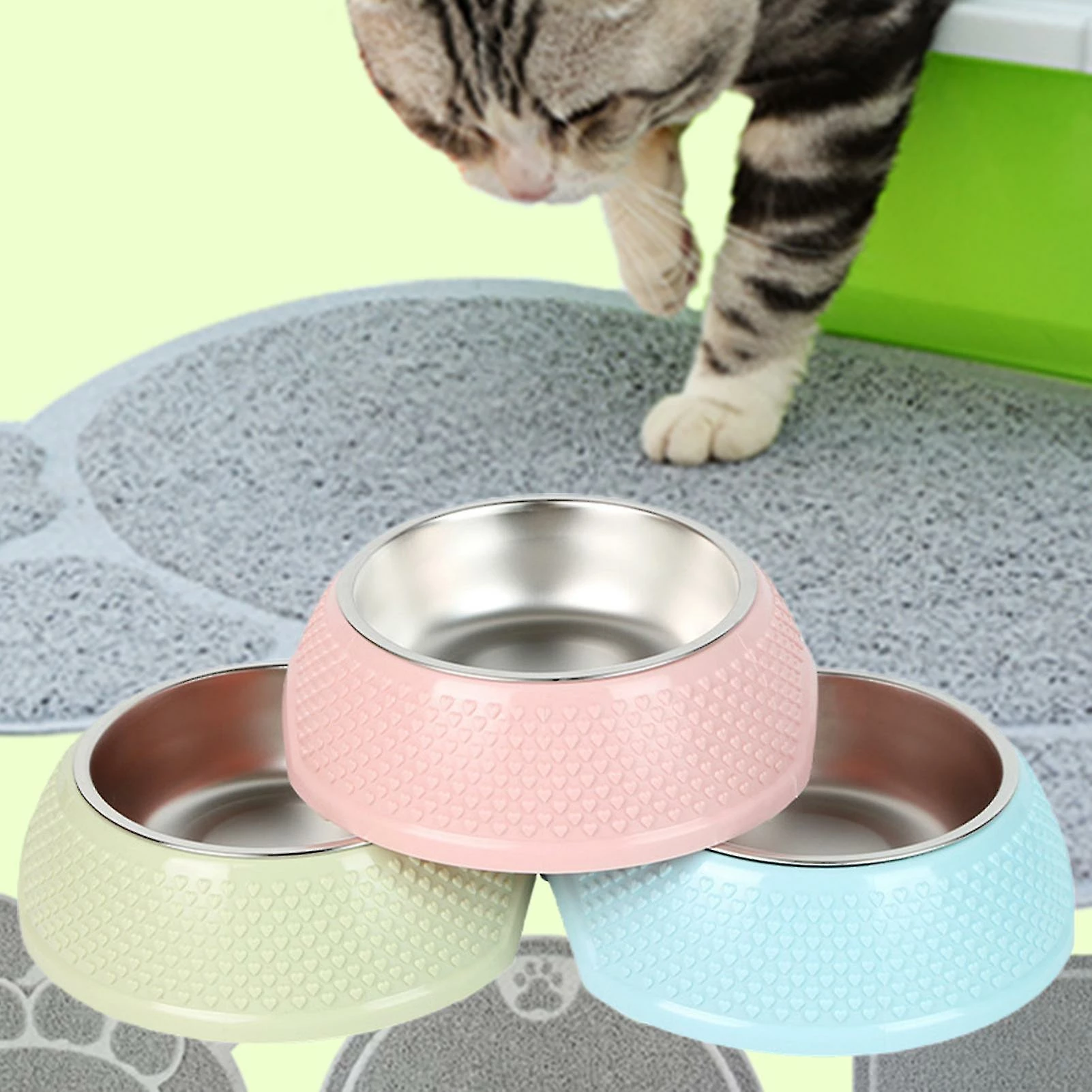 Unbranded Farfi 1 Set Cat Feeder Heart Style Antidérapant Facile à Nettoyer Dog Food Feeder Bowl Pour Kitty 2 Unbranded Farfi 1 Set Cat Feeder Heart Style Antidérapant Facile à Nettoyer Dog Food Feeder Bowl Pour Kitty – Image 2