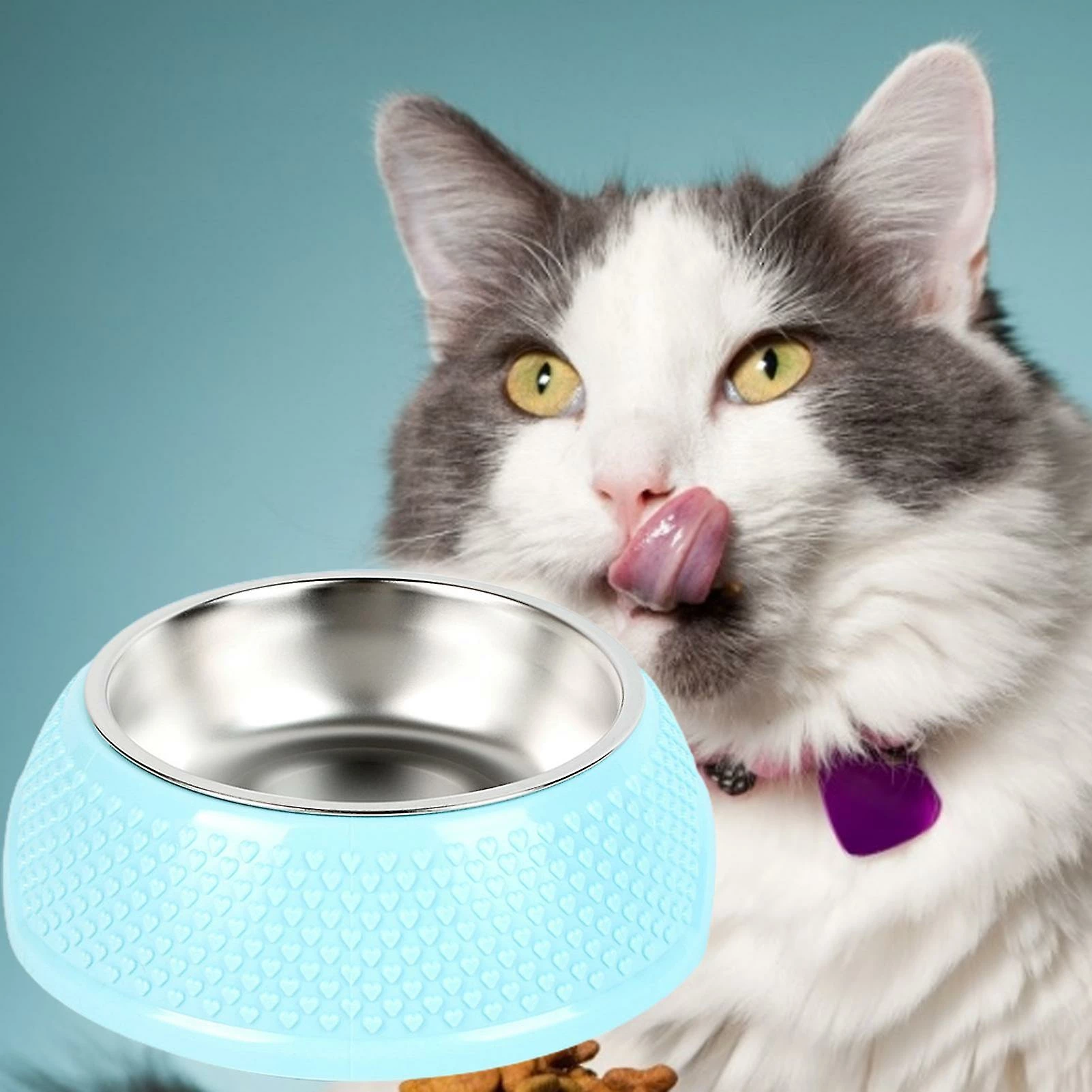 Unbranded Farfi 1 Set Cat Feeder Heart Style Antidérapant Facile à Nettoyer Dog Food Feeder Bowl Pour Kitty 3 Unbranded Farfi 1 Set Cat Feeder Heart Style Antidérapant Facile à Nettoyer Dog Food Feeder Bowl Pour Kitty – Image 3