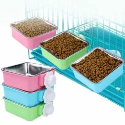 Unbranded Farfi Anti-slip Dog Cat Hanging Food Bowl Cage Fixed Drinking Water Feeder Pet Supplies -nourriture pour chien boutique 814249553 max