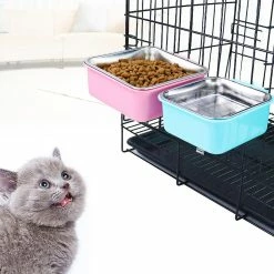 Unbranded Farfi Anti-slip Dog Cat Hanging Food Bowl Cage Fixed Drinking Water Feeder Pet Supplies -nourriture pour chien boutique 814249742 max