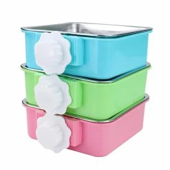 Unbranded Farfi Anti-slip Dog Cat Hanging Food Bowl Cage Fixed Drinking Water Feeder Pet Supplies -nourriture pour chien boutique 814250115 max