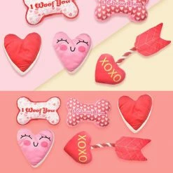 Unbranded Dog Toy Squeak Tug-of-war Interactive Training Toy Forme De Cœur / Os -nourriture pour chien boutique 837676762 max