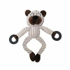 Unbranded Cartoon Stuffed Dog Chew Toy Corduroy Squeak Toy Pour Réduire L’ennui