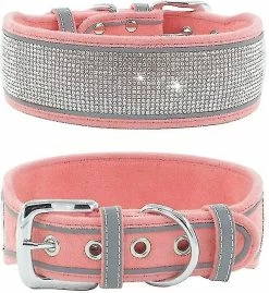 Unbranded Collier Pour Chien Réfléchissant Medium Large Dog Glitter Suede W / Strass, Cravate Pour Animaux De Compagnie Collier Réfléchissant Pour Animaux De Compagnie (1 Piecepink S) -nourriture pour chien boutique 846679240 max