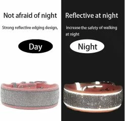 Unbranded Collier Pour Chien Réfléchissant Medium Large Dog Glitter Suede W / Strass, Cravate Pour Animaux De Compagnie Collier Réfléchissant Pour Animaux De Compagnie (1 Piecepink S) -nourriture pour chien boutique 846679348 max