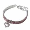 Unbranded Mini Pet Dog Bling Rhinestone Chocker Collars Fancy Dog Collier En Forme De Cœur (1pcs Rose)