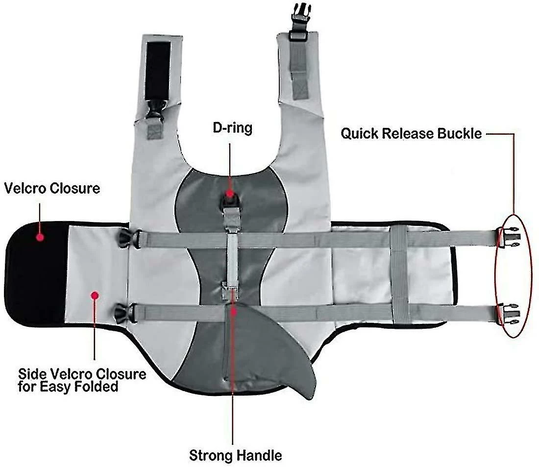 Unbranded Pet Dog Life Jacket Maillot De Bain Dog Taille Réglable Gilet De Vie Pour Chien (1 Pièce, Gris) 2 Unbranded Pet Dog Life Jacket Maillot De Bain Dog Taille Réglable Gilet De Vie Pour Chien (1 Pièce, Gris) – Image 2