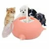 Unbranded Puppy Kitten Feeder Silicone Milk Feeding Whelping Dog Bowl 200ml Pink1pcs