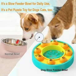 Unbranded Dog Puzzle Slow Feeder Toy, Jouets Interactifs Pour Chiens Chats, Petit Chien Moyen Jouet Slow Feeder Bowlblue1pcs -nourriture pour chien boutique 846752038 max